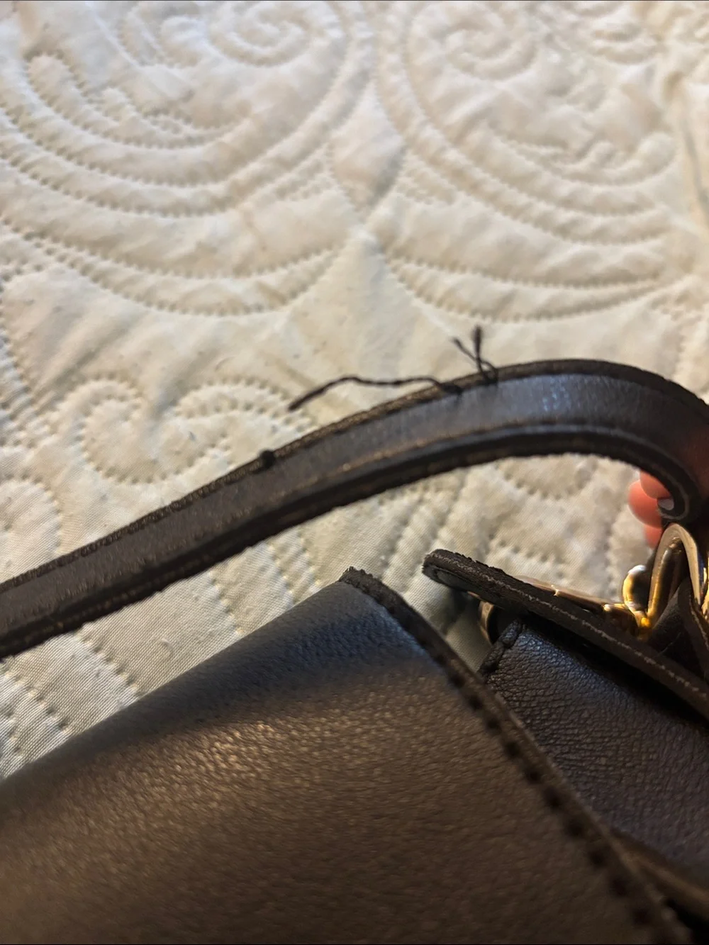 Classic Black Crossbody Bag with Gold Ring Accent